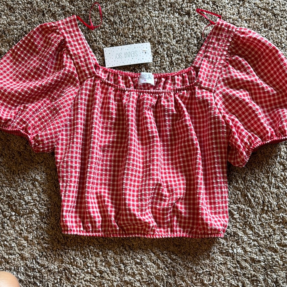 Sienna Sky Red Gingham Blouse